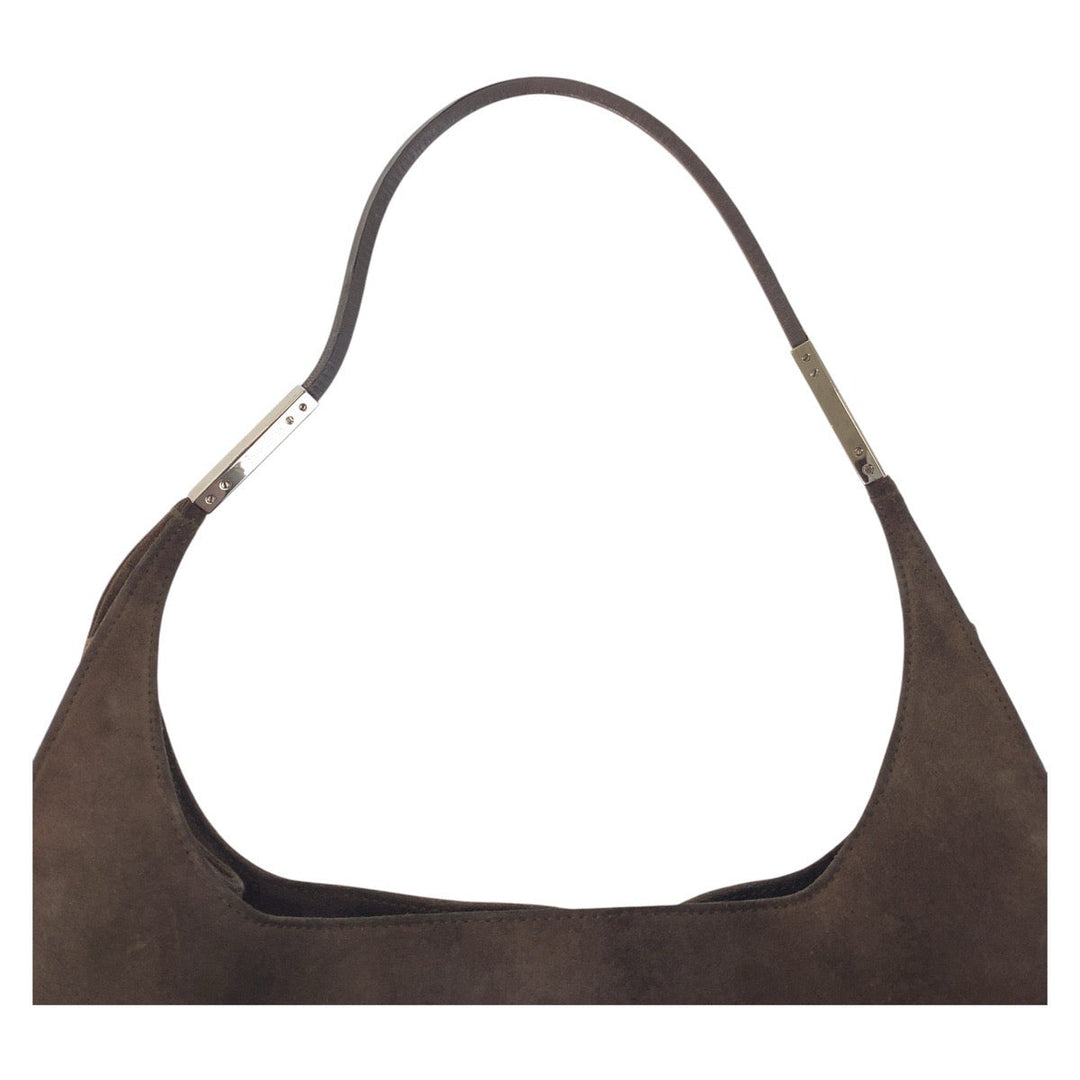 GUCCI Shoulder Bag 001 3167 Suede Brown