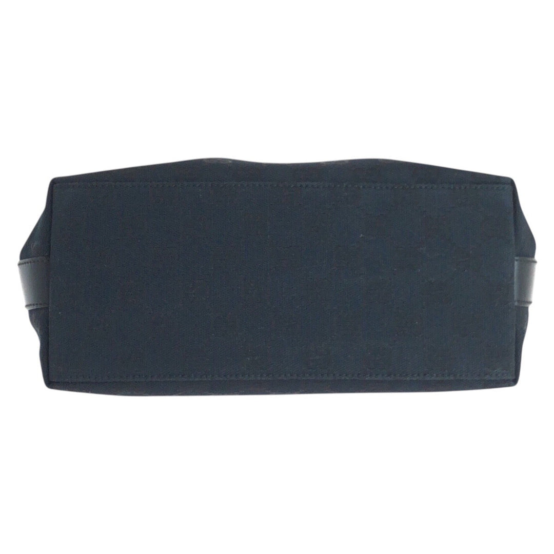GUCCI Shoulder Bag 000 0602 GG canvas, leather Black black Hobo Shoulder Bag Women Used Authentic