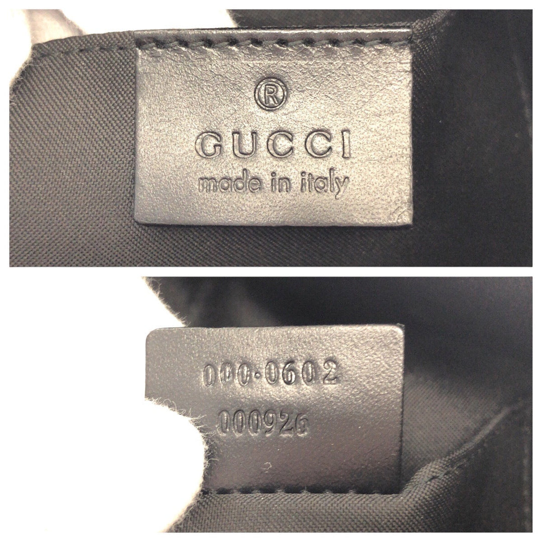GUCCI Shoulder Bag 000 0602 GG canvas, leather Black black Hobo Shoulder Bag Women Used Authentic