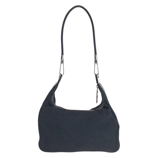 GUCCI Shoulder Bag 001 3821 Canvas, Leather Black SilverMetal Shoulder Bag Hobo Jumbo GG Women Used Authentic