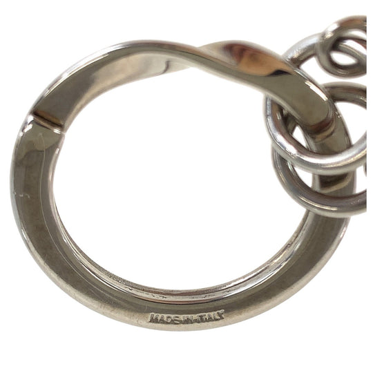 GUCCI key ring metal Silver Keychains Unisex GG pattern Women(Unisex) Used Authentic