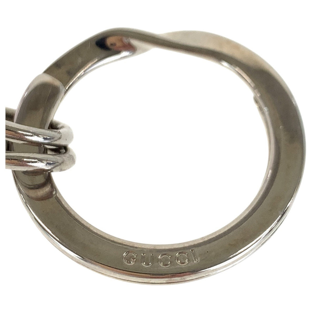 GUCCI key ring metal Silver Keychains Unisex GG pattern Women(Unisex) Used Authentic
