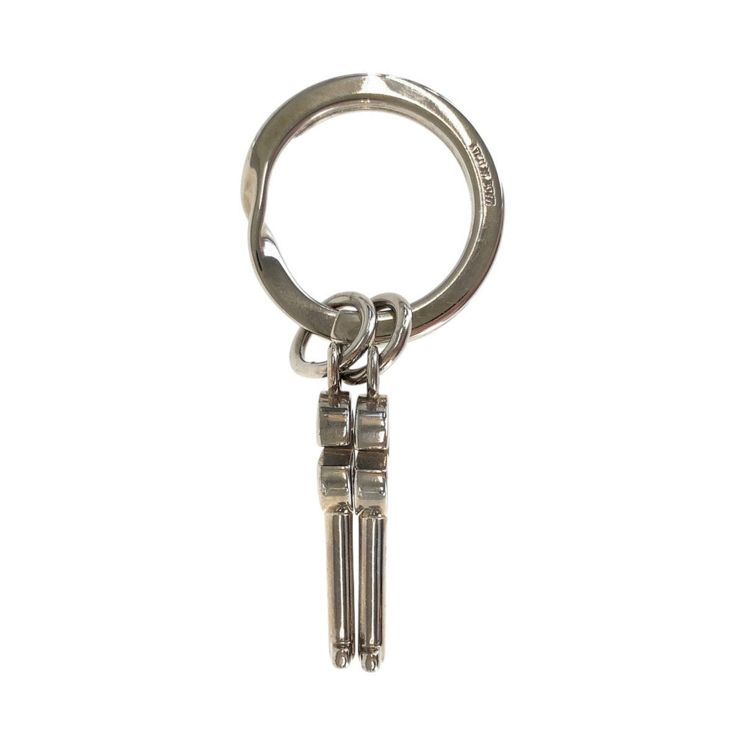 GUCCI key ring metal Silver Keychains Unisex GG pattern Women(Unisex) Used Authentic