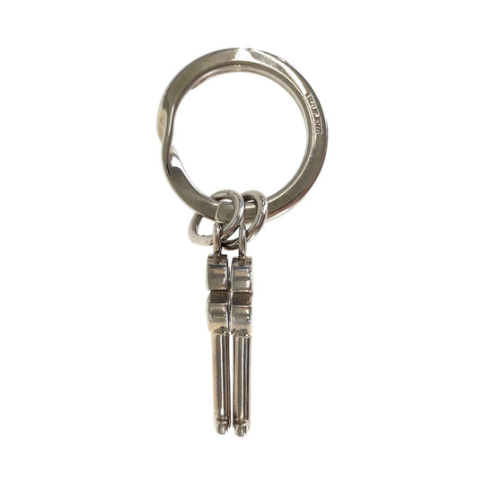 GUCCI key ring metal Silver Keychains Unisex GG pattern Women(Unisex) Used Authentic