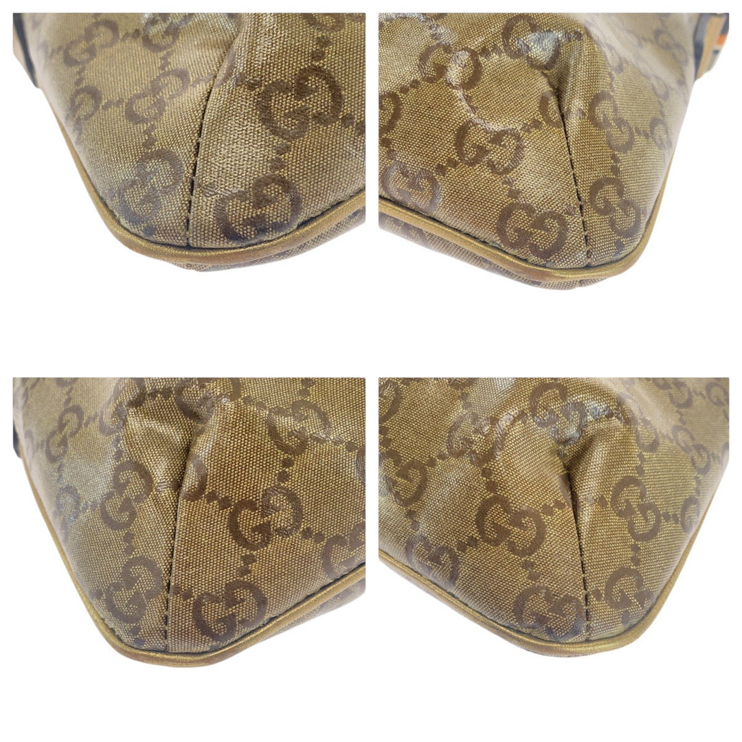 GUCCI Shoulder Bag 189749 Coated canvas beige Crossbody Shoulder Bag GG crystal Women(Unisex) Used Authentic