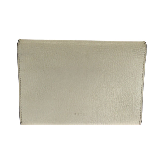 GUCCI Shoulder Bag 401231 leather White SilverMetal ChainShoulder Bag Dionysus Women Used Authentic