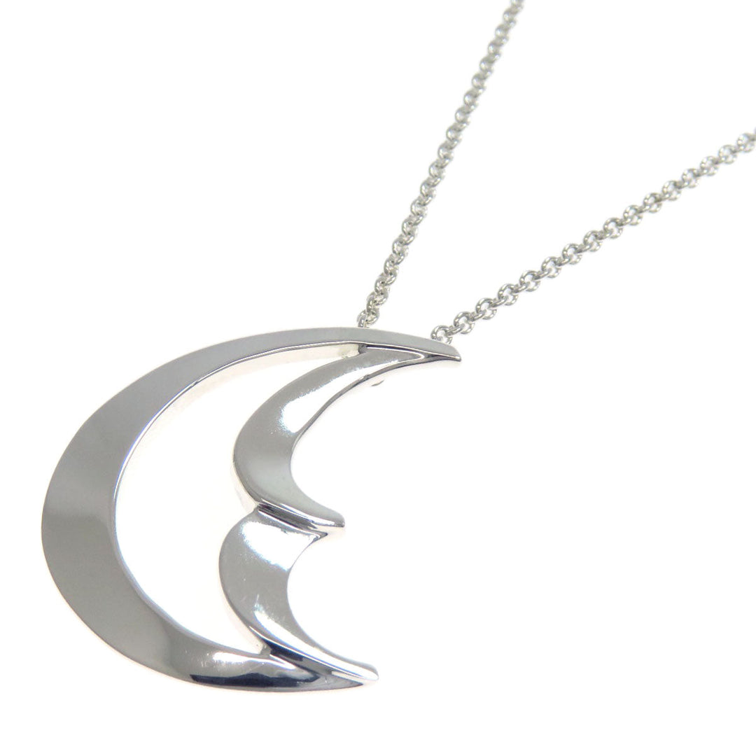 TIFFANY&Co. Necklace SV Silver Crescent Moon Medium Women Used Authentic