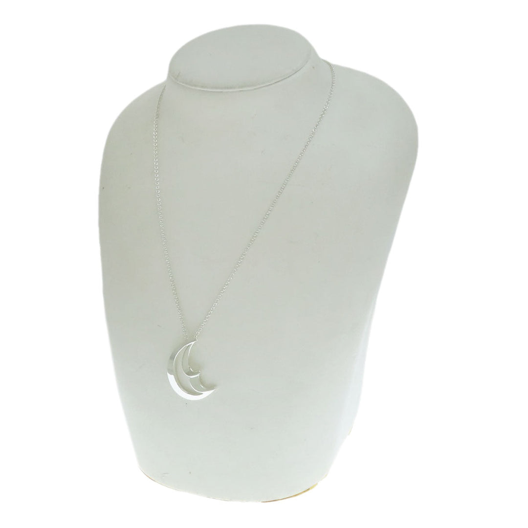 TIFFANY&Co. Necklace SV Silver Crescent Moon Medium Women Used Authentic