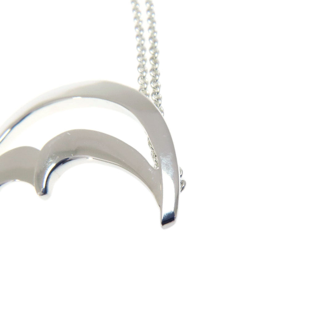 TIFFANY&Co. Necklace SV Silver Crescent Moon Medium Women Used Authentic