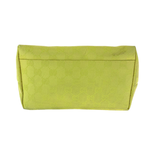 GUCCI Shoulder Bag 001 3386 GG canvas Yellow Beige Gold Metal One Shoulder Bag Women Used Authentic