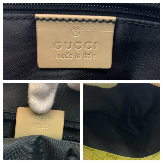 GUCCI Shoulder Bag 001 3386 GG canvas Yellow Beige Gold Metal One Shoulder Bag Women Used Authentic