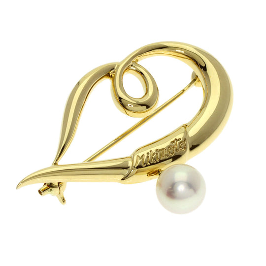 MIKIMOTO Brooch 18K Yellow Gold gold Akoya pearl Pearl Women Used Authentic