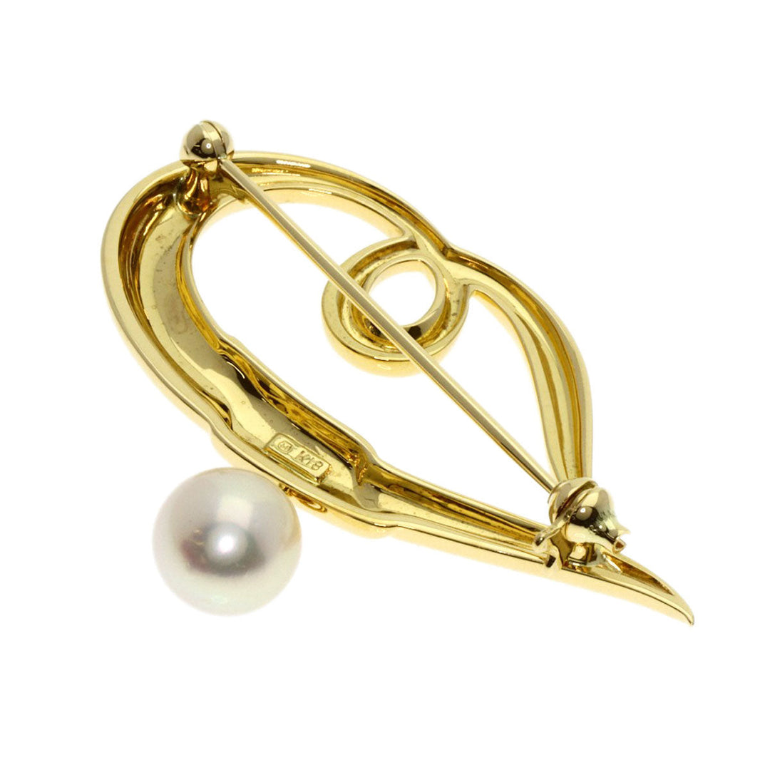 MIKIMOTO Brooch 18K Yellow Gold gold Akoya pearl Pearl Women Used Authentic