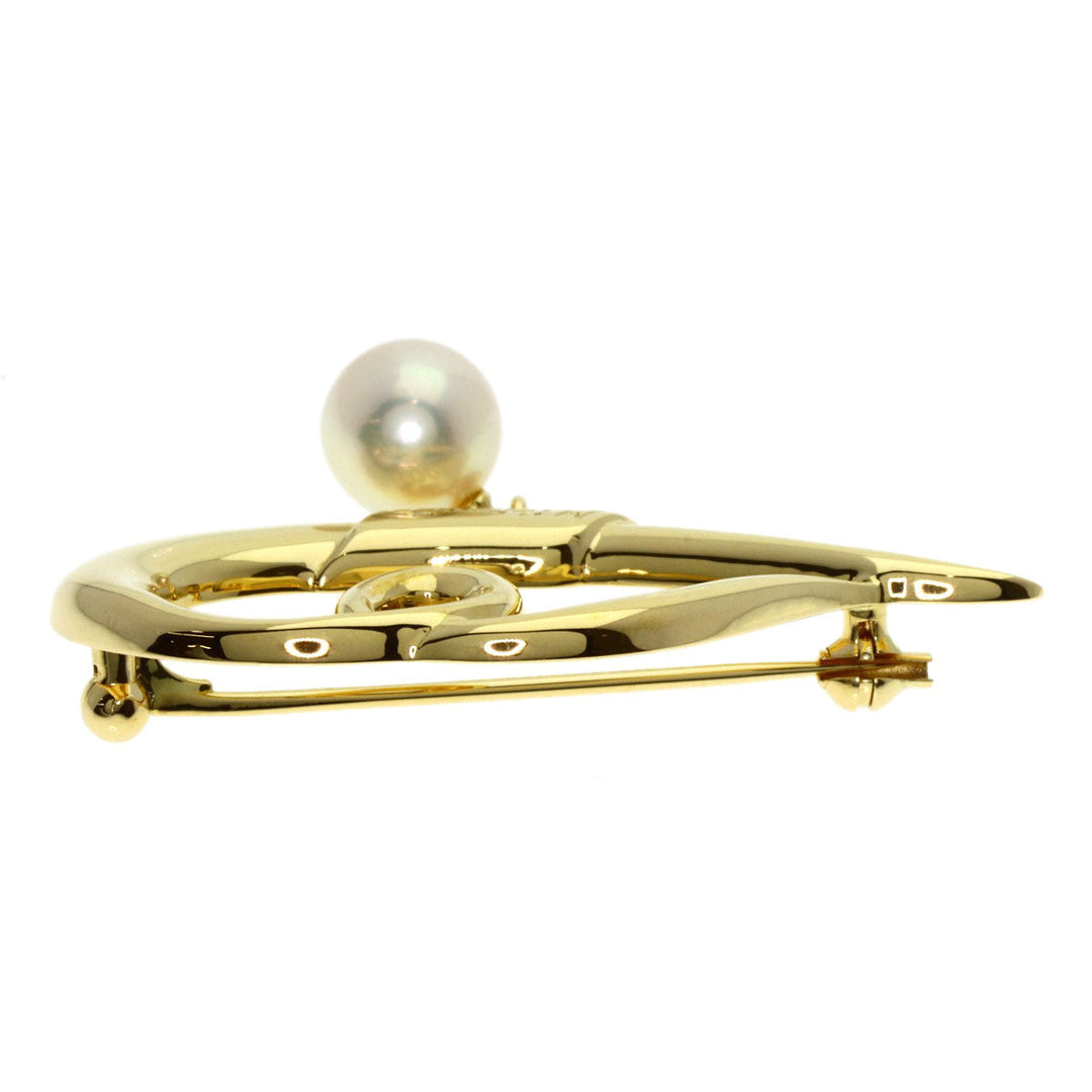 MIKIMOTO Brooch 18K Yellow Gold gold Akoya pearl Pearl Women Used Authentic