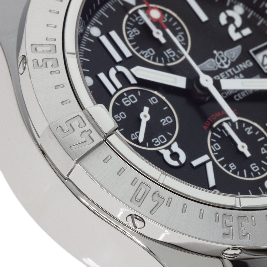 BREITLING Watches Mechanical Automatic A13380 Stainless Steel , Stainless Steel Silver Avenger black dial mens Used Authentic