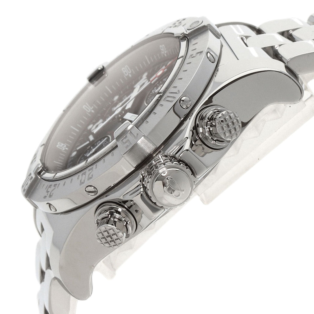 BREITLING Watches Mechanical Automatic A13380 Stainless Steel , Stainless Steel Silver Avenger black dial mens Used Authentic