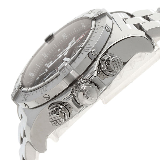 BREITLING Watches Mechanical Automatic A13380 Stainless Steel , Stainless Steel Silver Avenger black dial mens Used Authentic