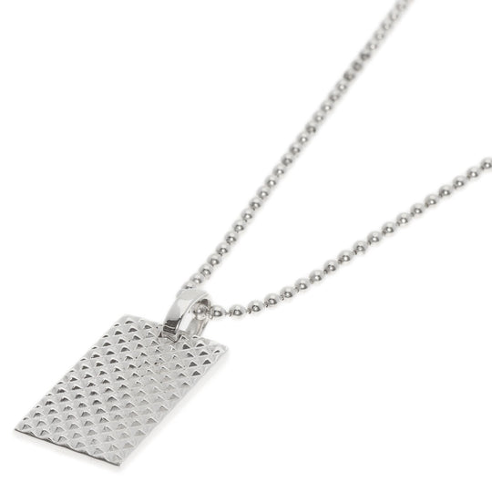 TIFFANY&Co. Necklace SV Silver Square plate Women Used Authentic