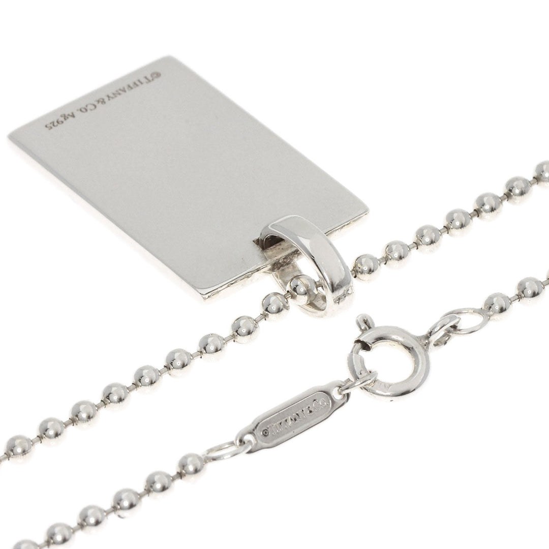 TIFFANY&Co. Necklace SV Silver Square plate Women Used Authentic