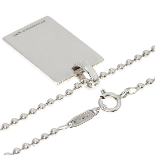TIFFANY&Co. Necklace SV Silver Square plate Women Used Authentic