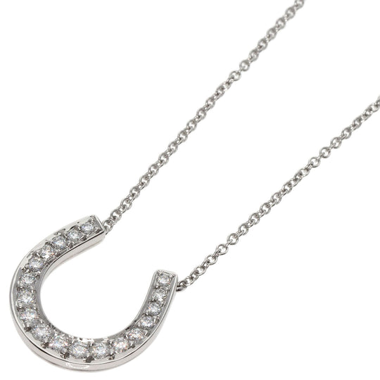 TIFFANY&Co. Necklace PT950 Silver Horseshoe diamond Women Used Authentic