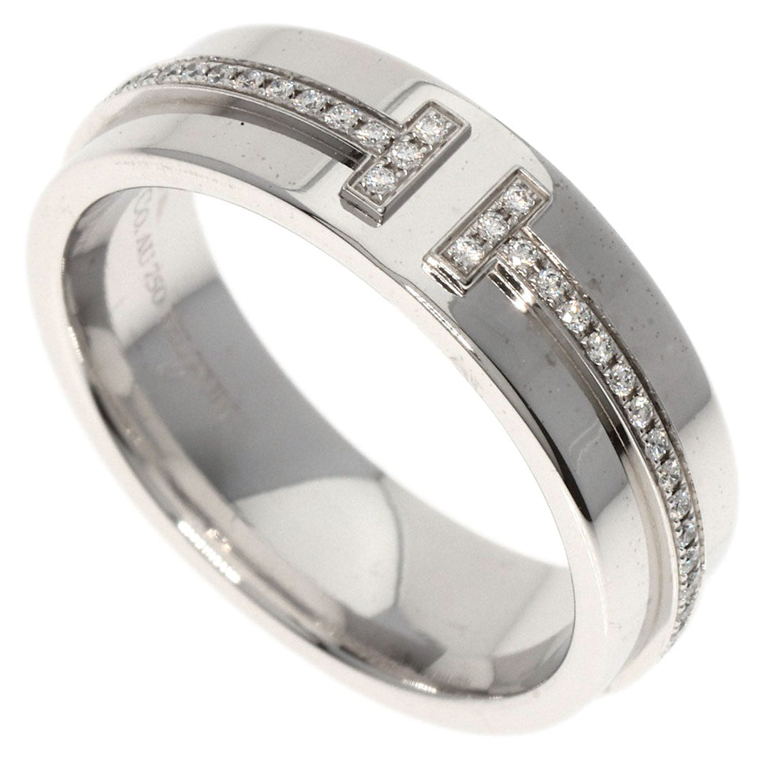 TIFFANY&Co. Ring K18WG Silver T TWO Diamond