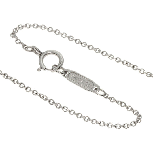 TIFFANY&Co. Necklace PT950 Silver Cross stitch diamond Women Used Authentic