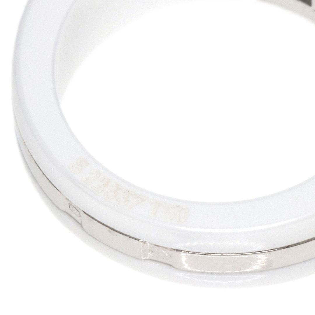 CHANEL Ring K18WG, Ceramic Silver Ultra Ring Medium Women Used Authentic
