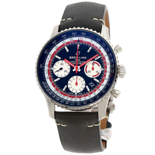 BREITLING Watches Mechanical Automatic AB0121 Stainless Steel, Leather Silver Navitimer B01 Chronograph Unused item black dial mens Used Authentic