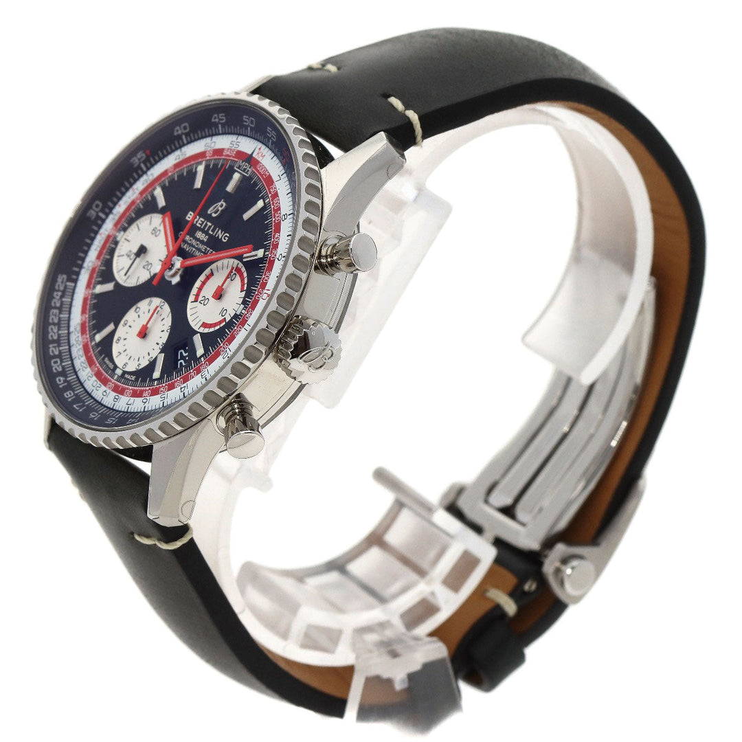BREITLING Watches Mechanical Automatic AB0121 Stainless Steel, Leather Silver Navitimer B01 Chronograph Unused item black dial mens Used Authentic