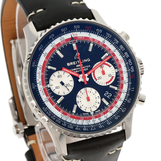 BREITLING Watches Mechanical Automatic AB0121 Stainless Steel, Leather Silver Navitimer B01 Chronograph Unused item black dial mens Used Authentic