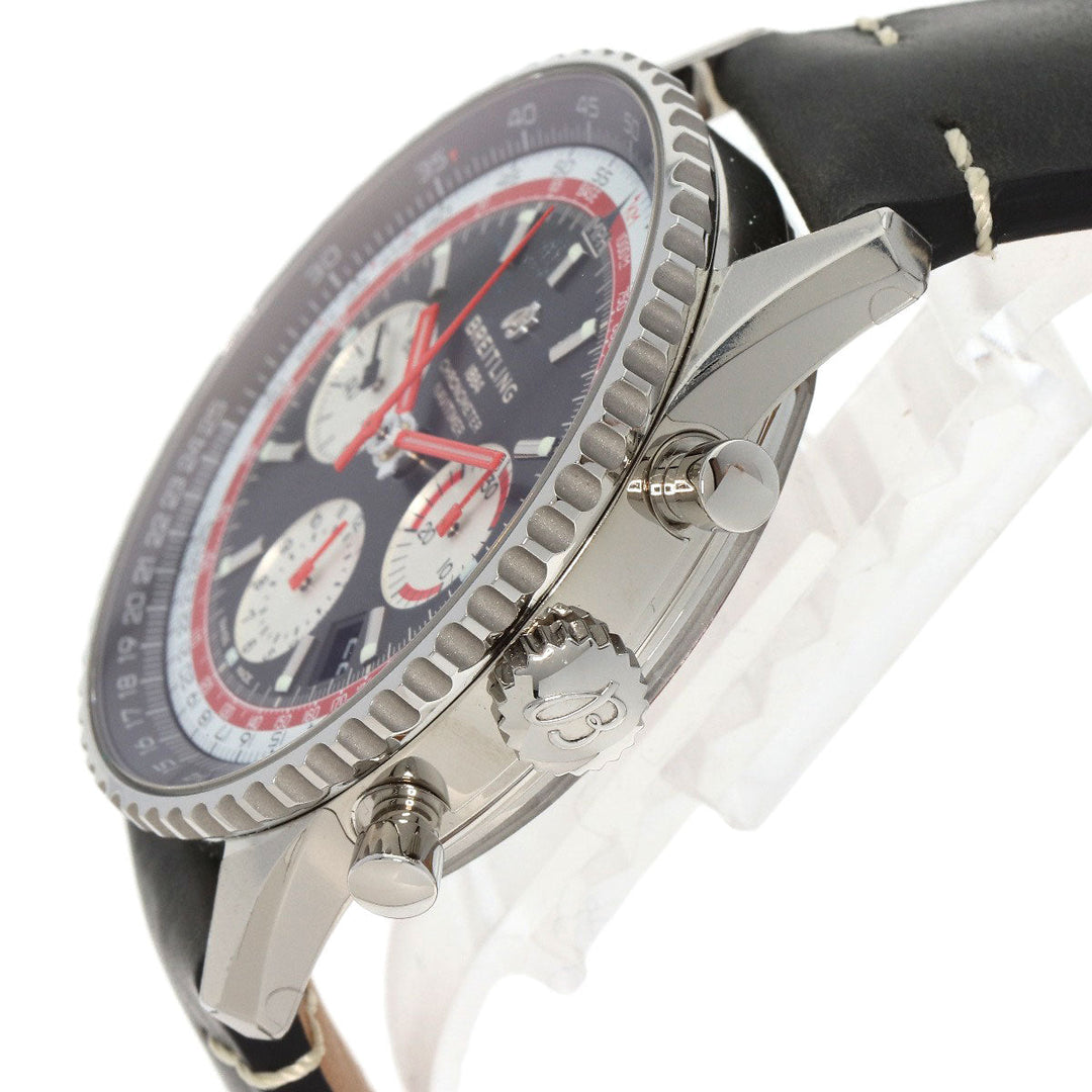 BREITLING Watches Mechanical Automatic AB0121 Stainless Steel, Leather Silver Navitimer B01 Chronograph Unused item black dial mens Used Authentic