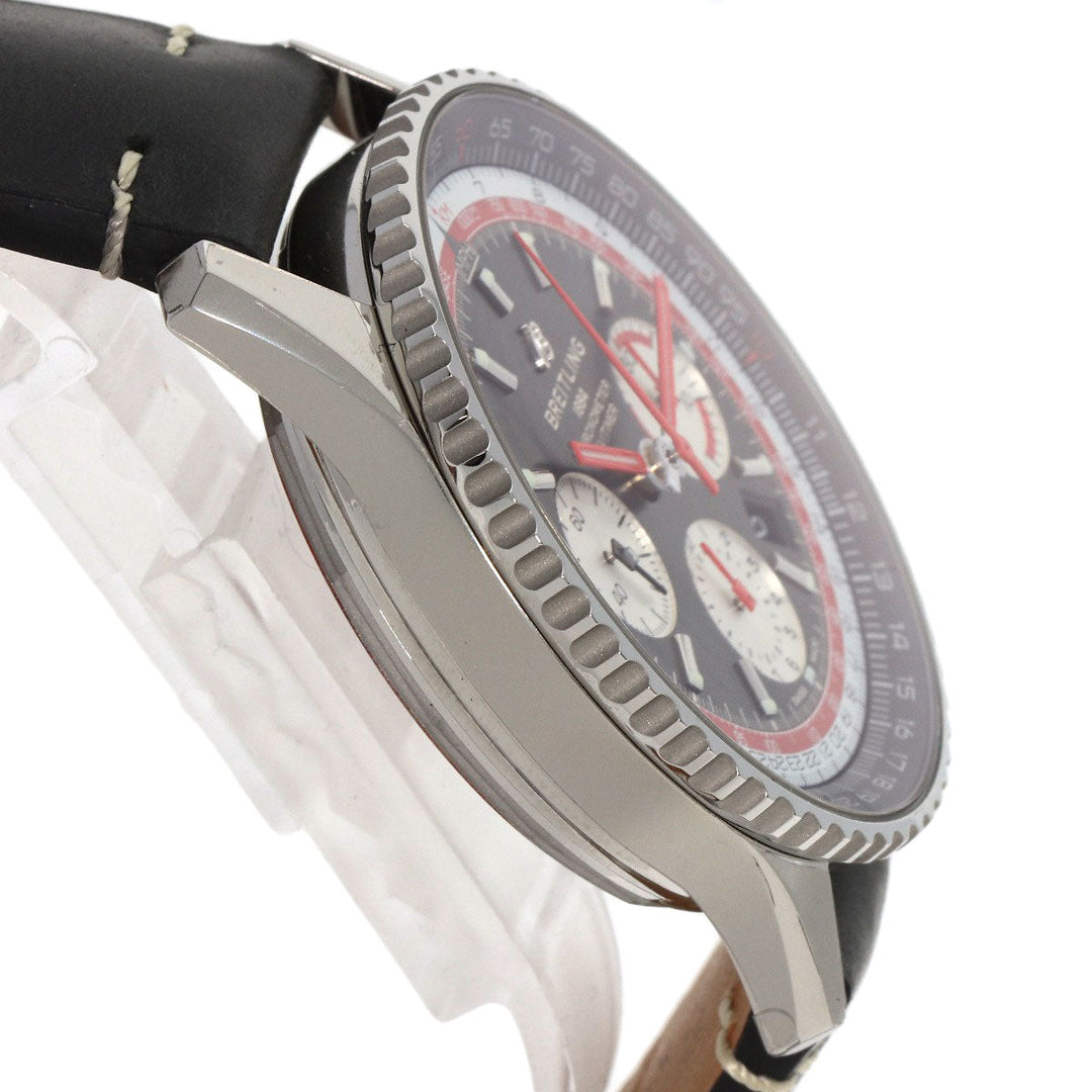 BREITLING Watches Mechanical Automatic AB0121 Stainless Steel, Leather Silver Navitimer B01 Chronograph Unused item black dial mens Used Authentic