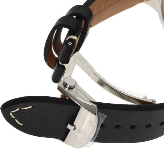 BREITLING Watches Mechanical Automatic AB0121 Stainless Steel, Leather Silver Navitimer B01 Chronograph Unused item black dial mens Used Authentic