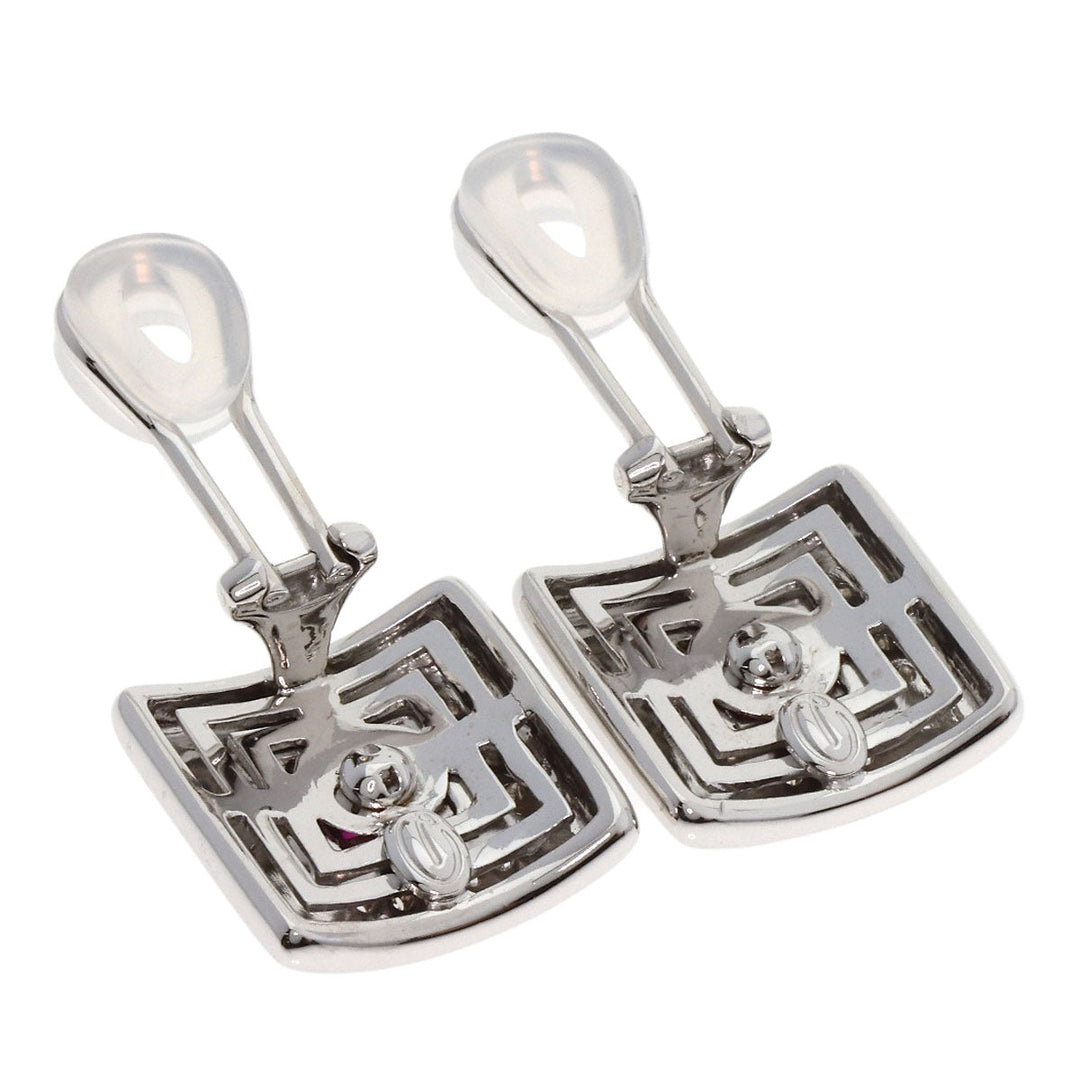 Damiani Earring K18WG Silver Ruby diamond Women Used Authentic