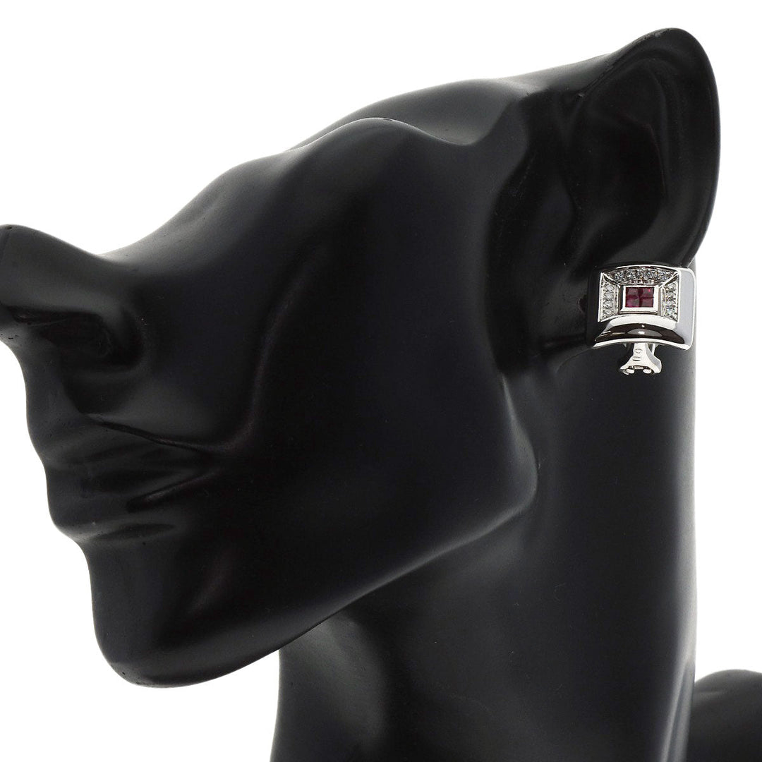 Damiani Earring K18WG Silver Ruby diamond Women Used Authentic