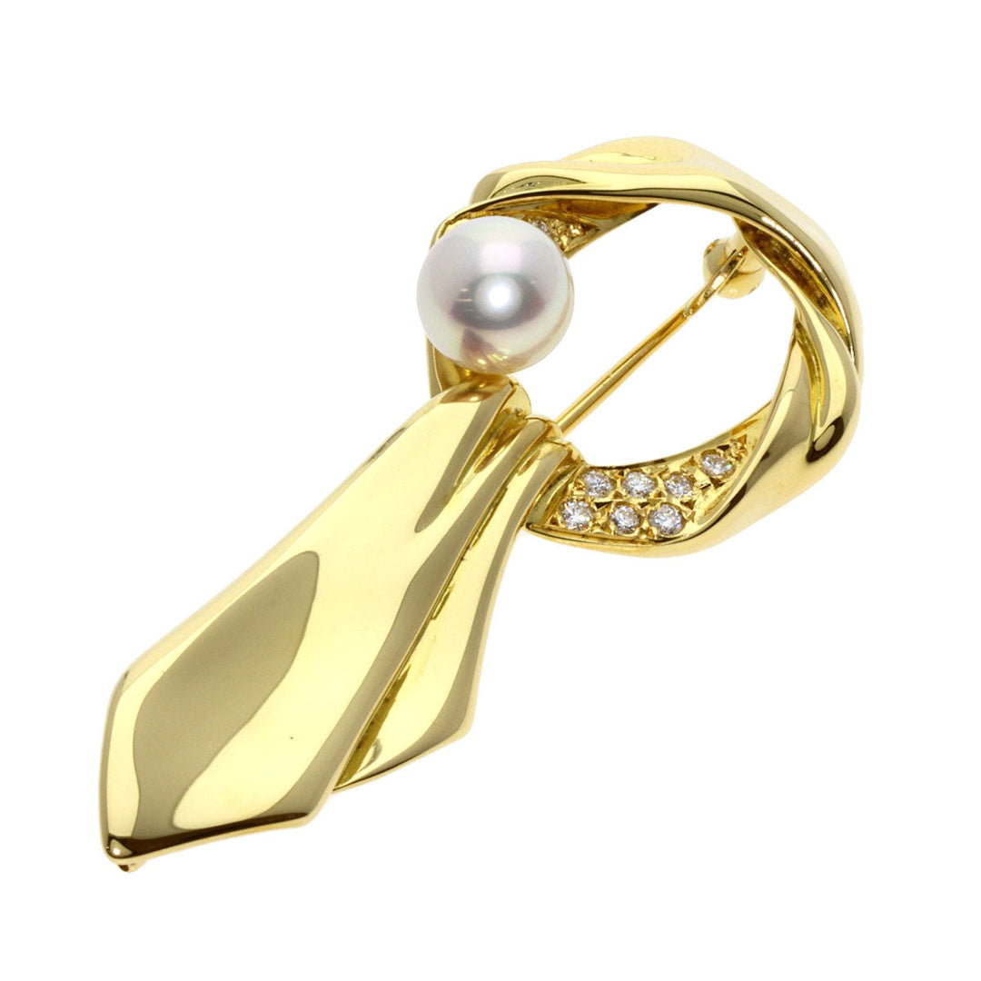 MIKIMOTO Brooch 18K Yellow Gold gold Akoya pearl Pearl