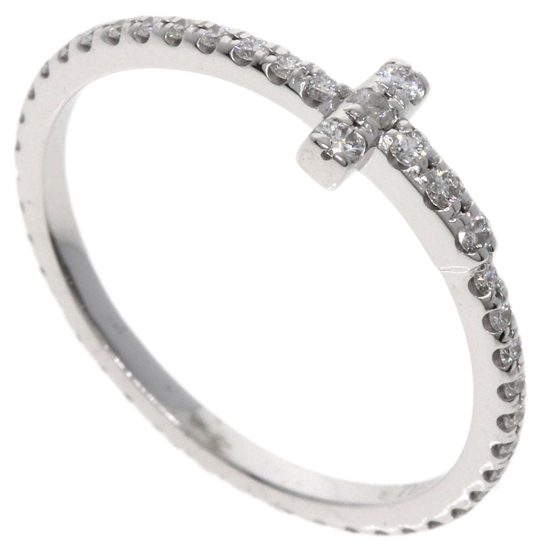 TIFFANY&Co. Ring K18WG Silver Diamond wire band ring