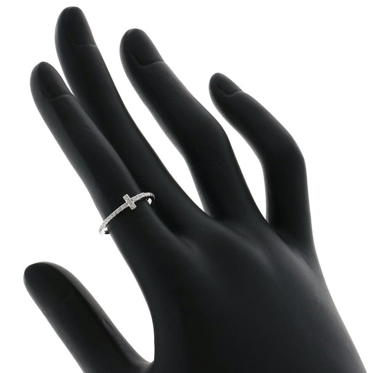 TIFFANY&Co. Ring K18WG Silver Diamond wire band ring