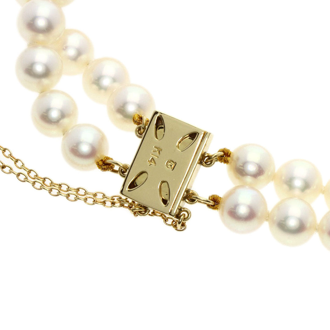 MIKIMOTO bracelet K14YG gold Akoya pearl 2 rows Pearl Women Used Authentic