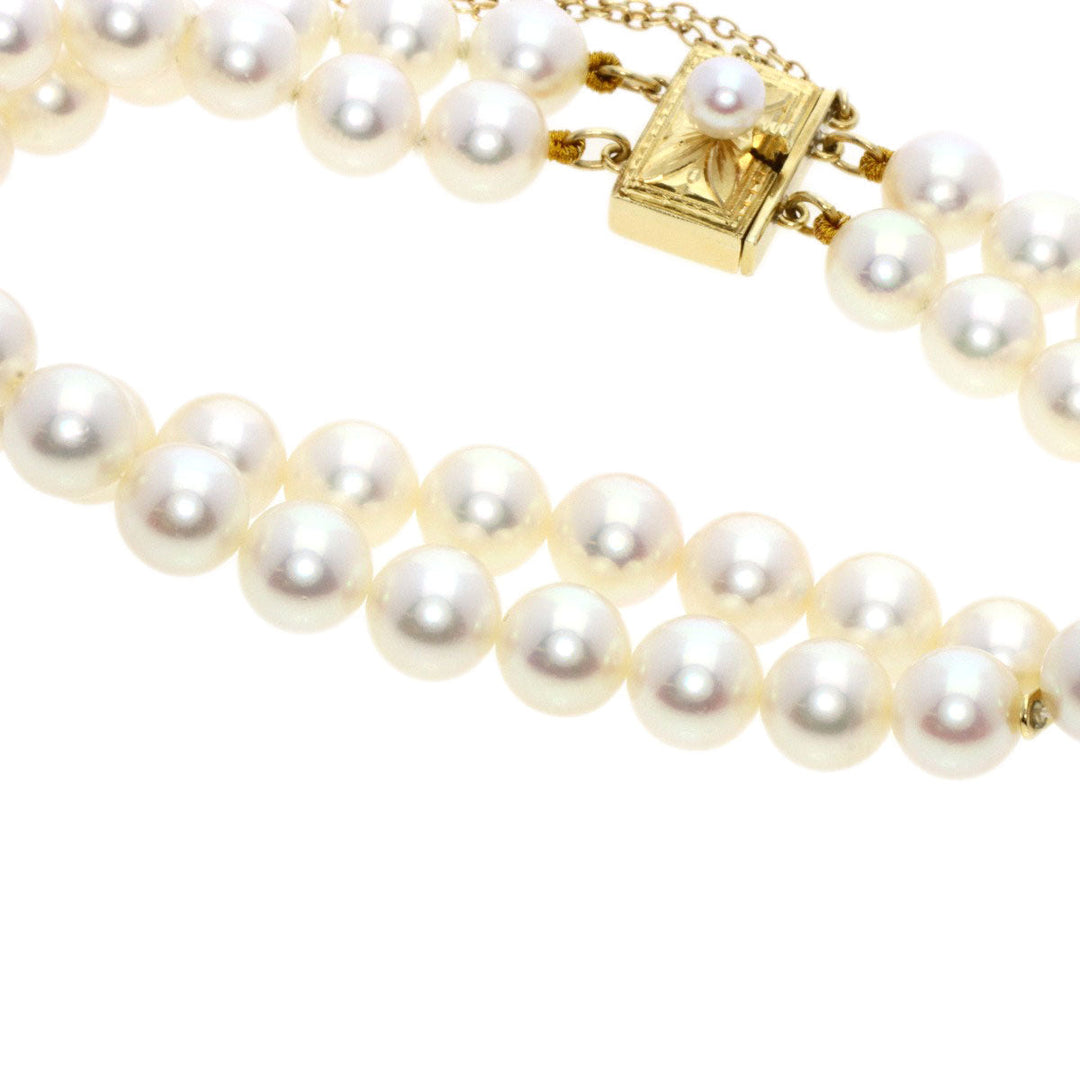 MIKIMOTO bracelet K14YG gold Akoya pearl 2 rows Pearl Women Used Authentic