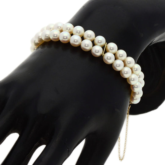 MIKIMOTO bracelet K14YG gold Akoya pearl 2 rows Pearl Women Used Authentic