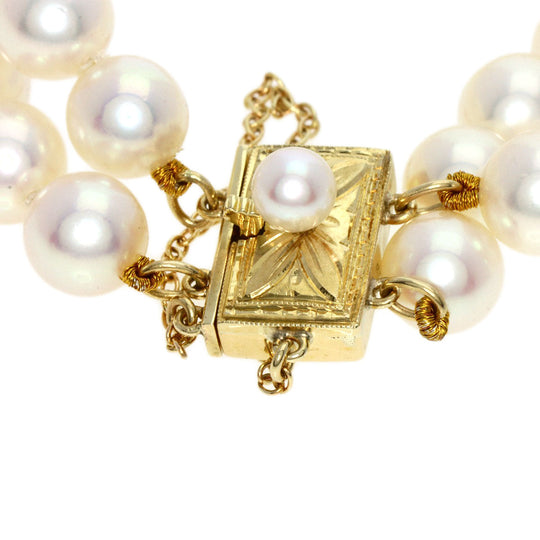 MIKIMOTO bracelet K14YG gold Akoya pearl 2 rows Pearl Women Used Authentic