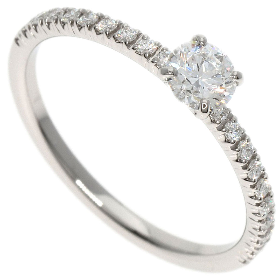 CARTIER Ring PT950 Silver Etincel de Cartier Solitaire Diamond #47 Women Used Authentic