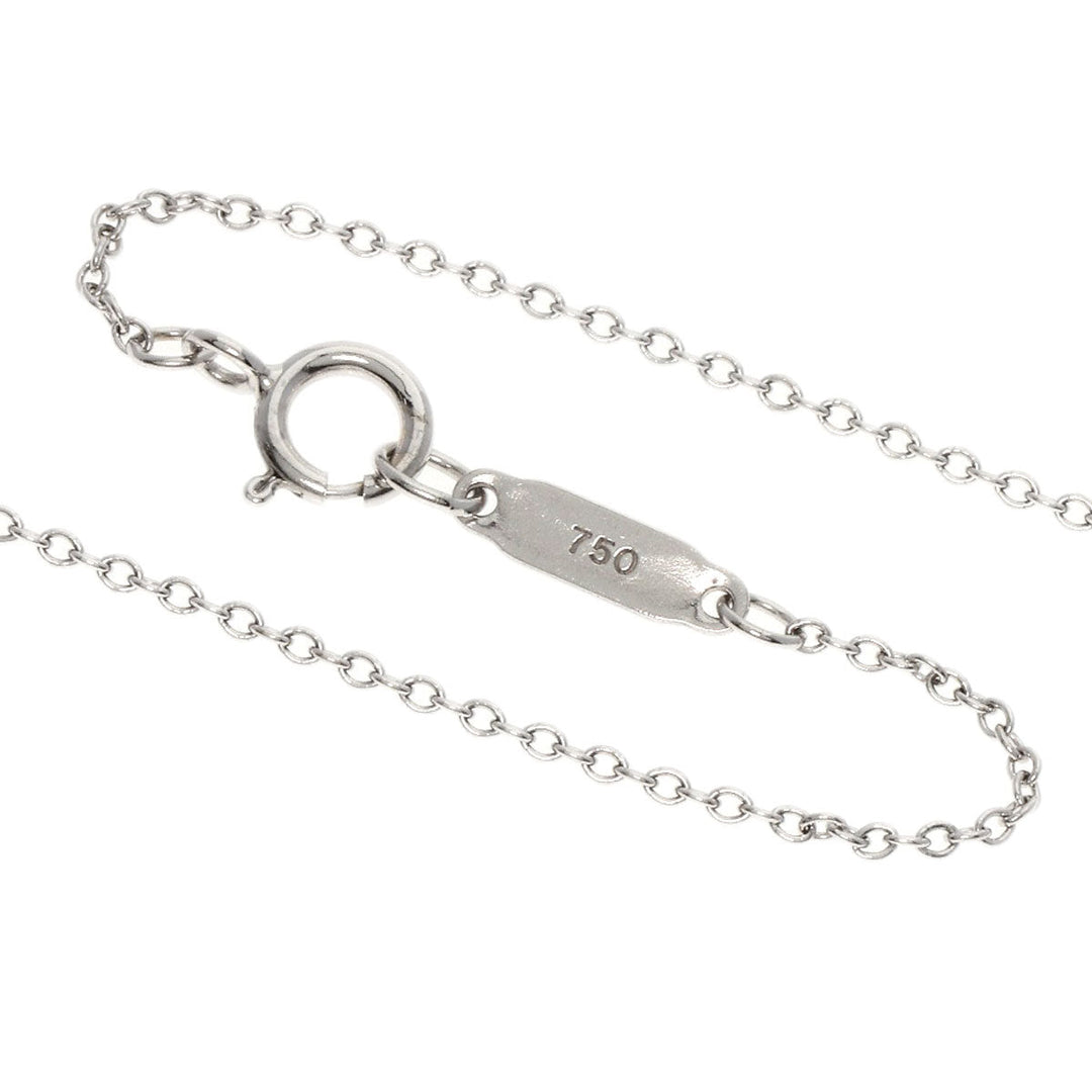 TIFFANY&Co. Necklace K18WG Silver Metro heart diamond Women Used Authentic