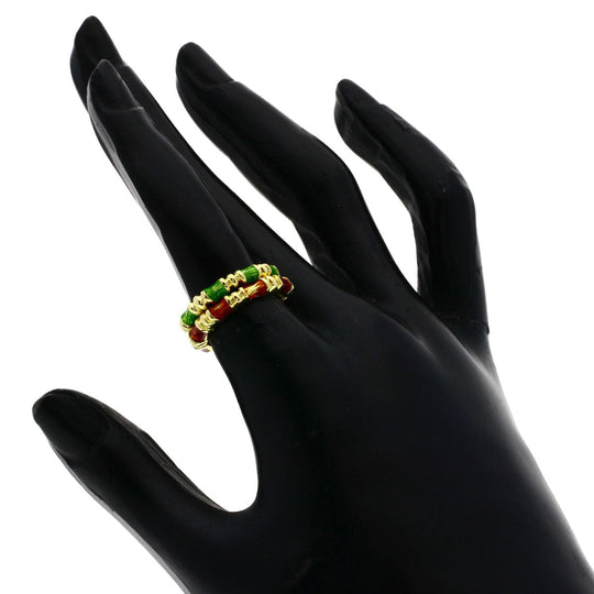 TIFFANY&Co. Ring 18K Yellow Gold gold Set of 2 enamel rings Women Used Authentic