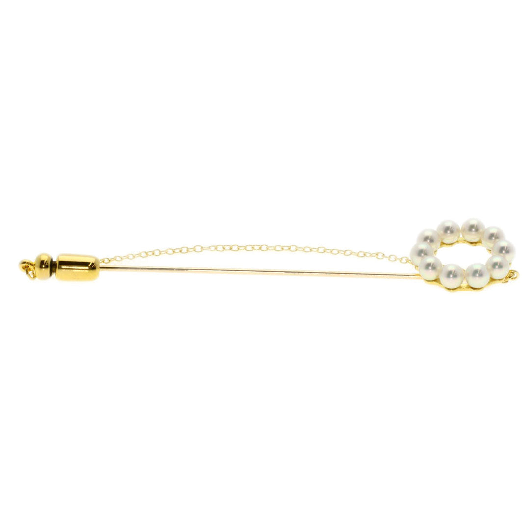 MIKIMOTO Brooch 18K Yellow Gold gold Baby Pearl Pearl Pin Brooch Women Used Authentic
