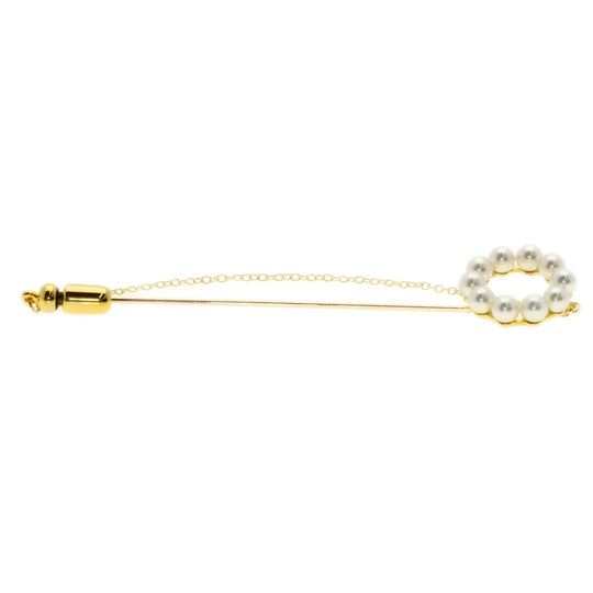 MIKIMOTO Brooch 18K Yellow Gold gold Baby Pearl Pearl Pin Brooch Women Used Authentic