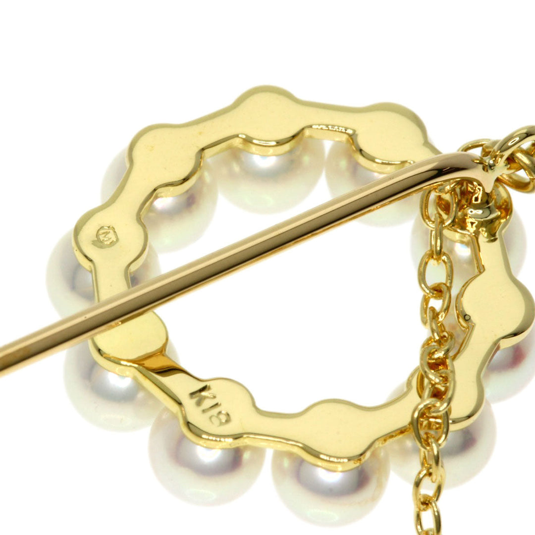 MIKIMOTO Brooch 18K Yellow Gold gold Baby Pearl Pearl Pin Brooch Women Used Authentic
