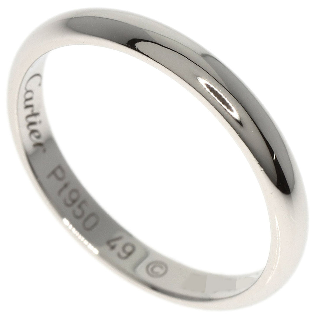 CARTIER Ring PT950 Silver Classic Wedding #49 Women Used Authentic